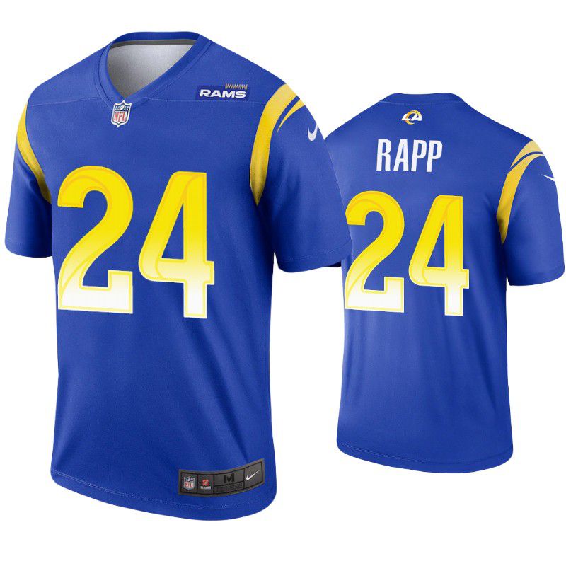 Men Los Angeles Rams 24 Taylor Rapp Nike Royal Legend NFL Jersey